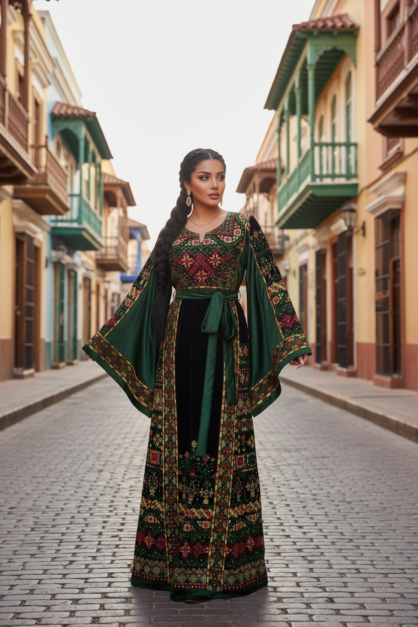 The Royal Green The Sultanah Collection Palestine Thoub