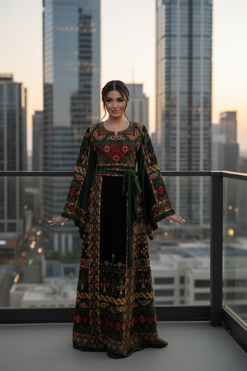 The Royal Green The Sultanah Collection Palestine Thoub