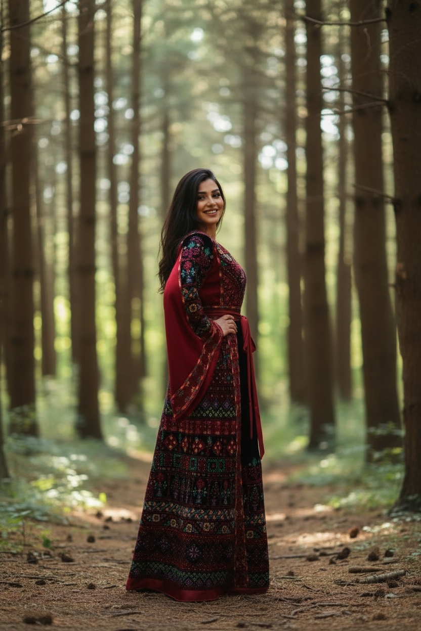 Red/ Black Embroidery Palestine Thoub