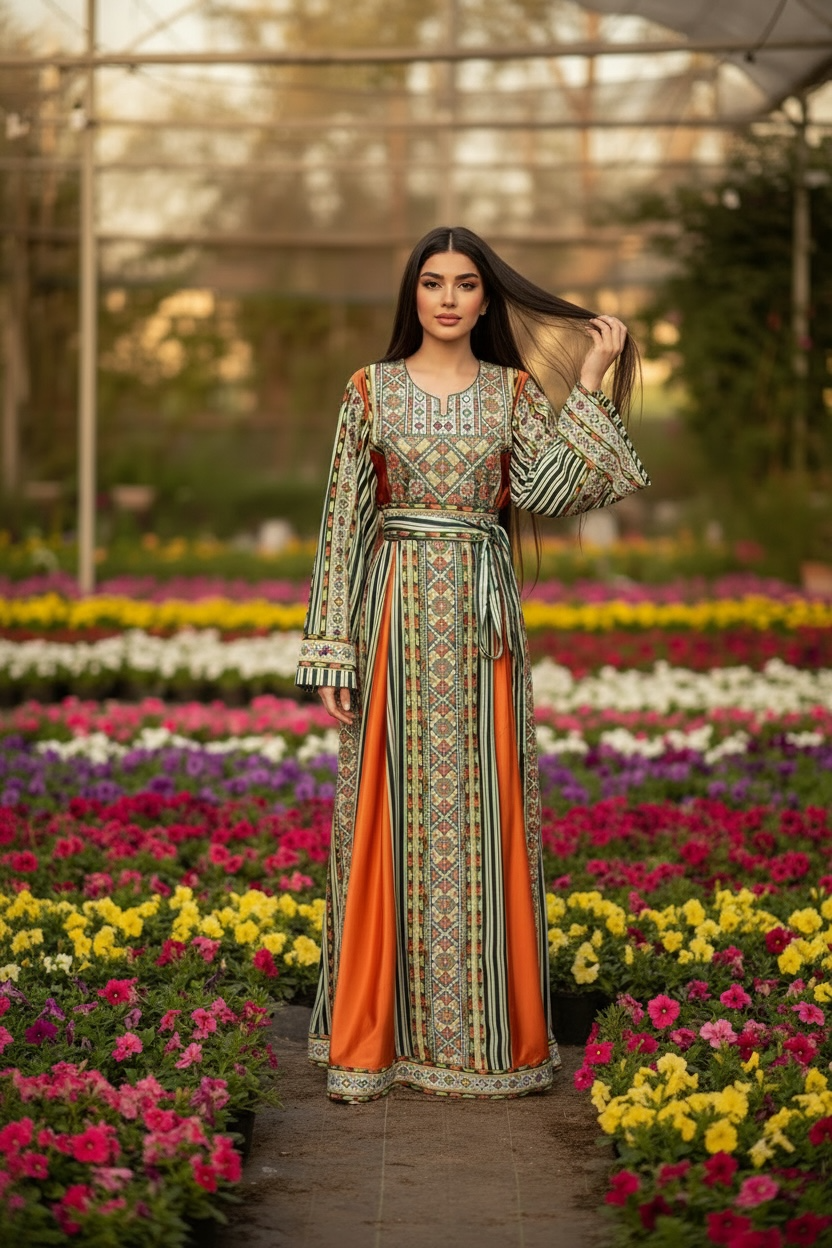 The Ember Silk Thobe Palestine Thoub