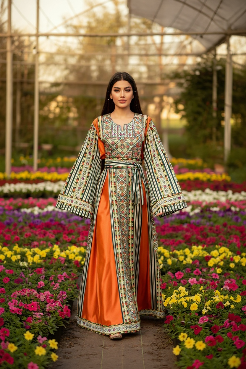 The Ember Silk Thobe Palestine Thoub