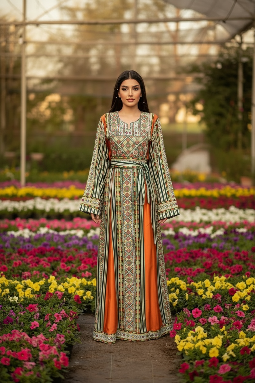 The Ember Silk Thobe Palestine Thoub