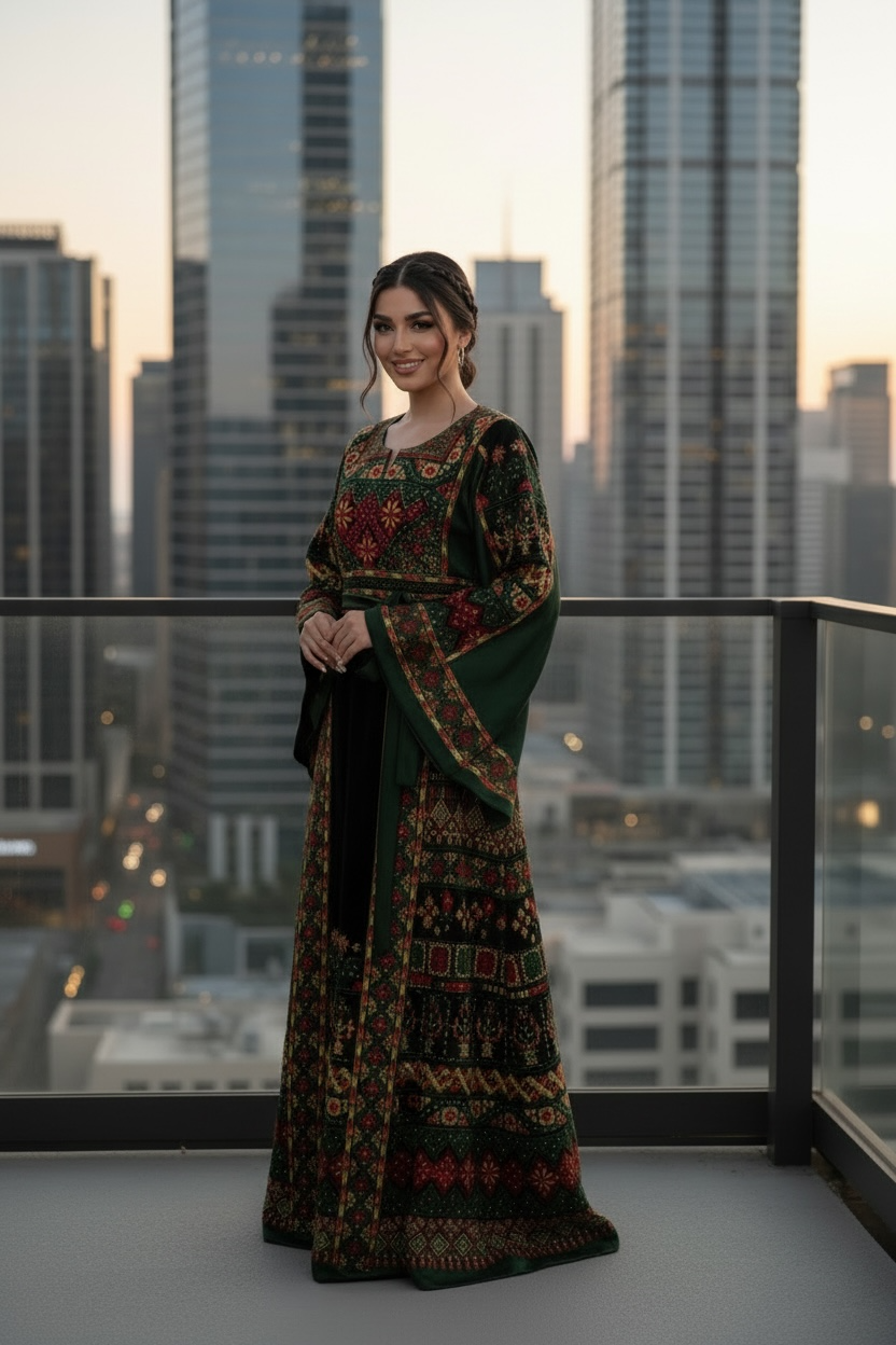 The Royal Green The Sultanah Collection Palestine Thoub