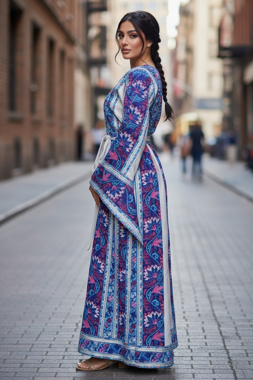 The Sapphire & Silver Majesty Palestine Thobe