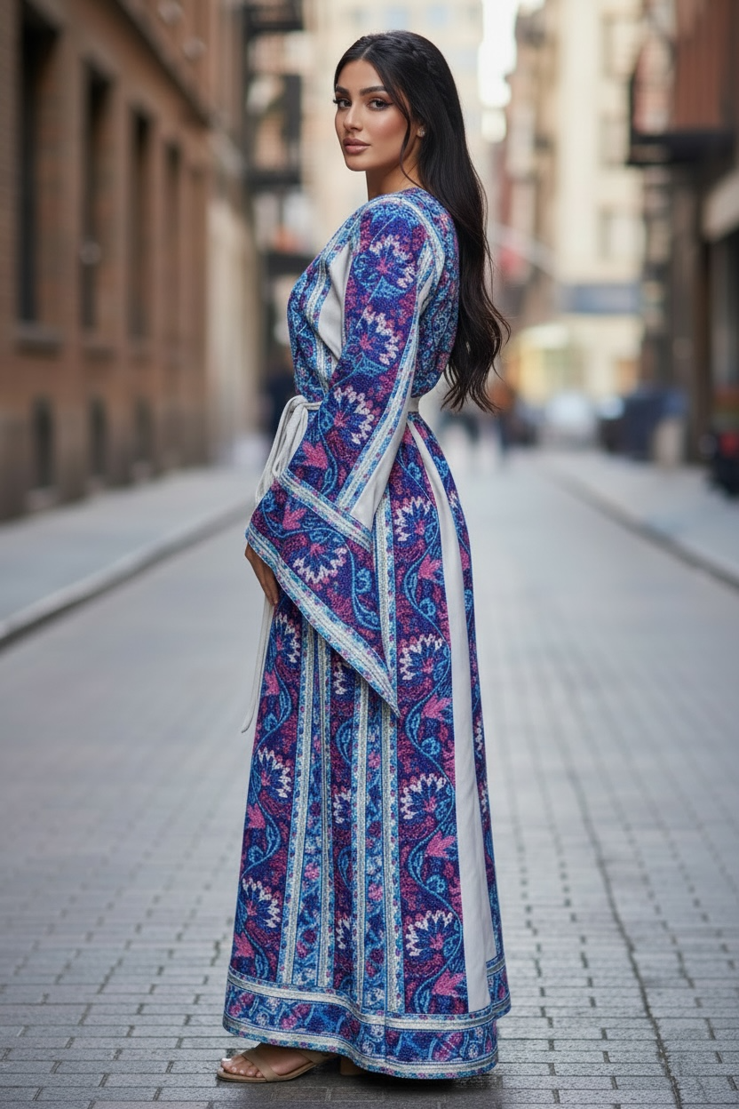 The Sapphire & Silver Majesty Palestine Thobe